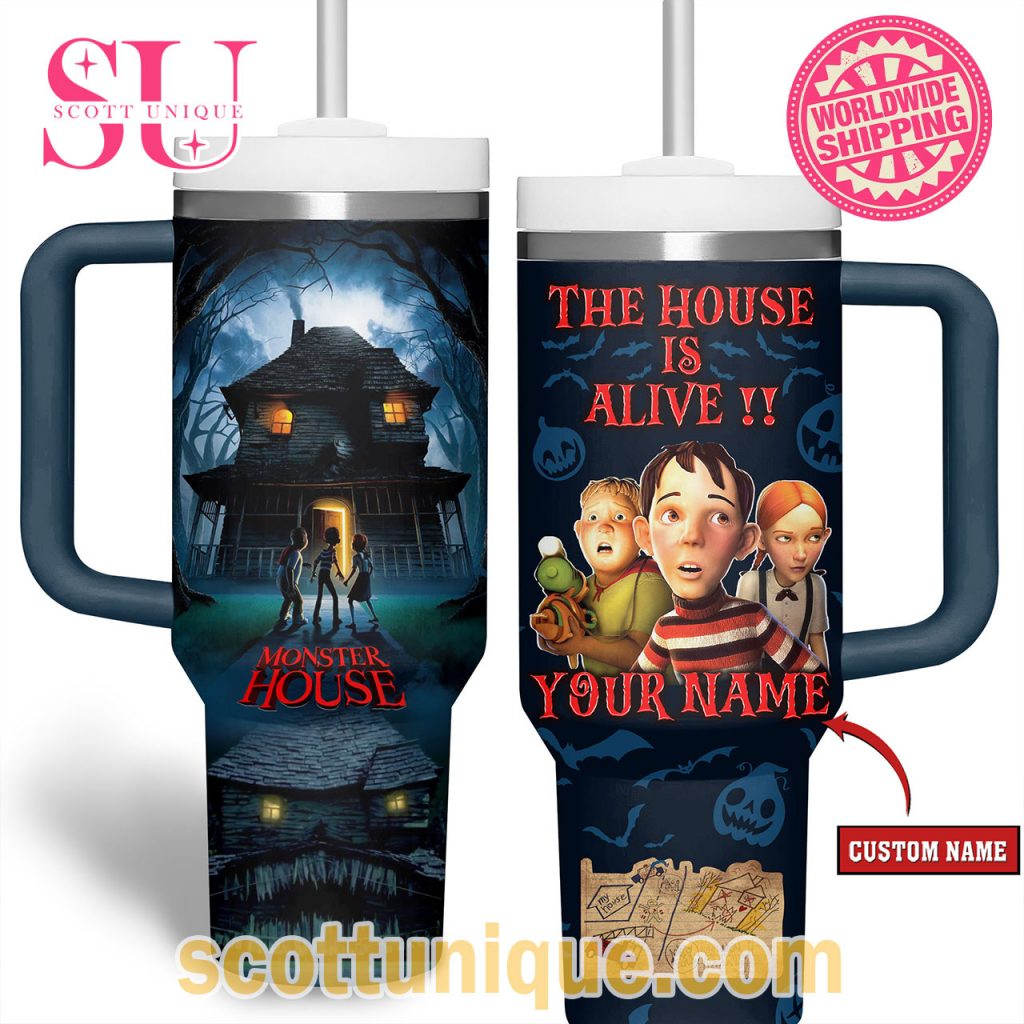 The House Is Alive Monster House Halloween Stanley Tumbler1 The House Is Alive Monster House Halloween Stanley Tumbler1