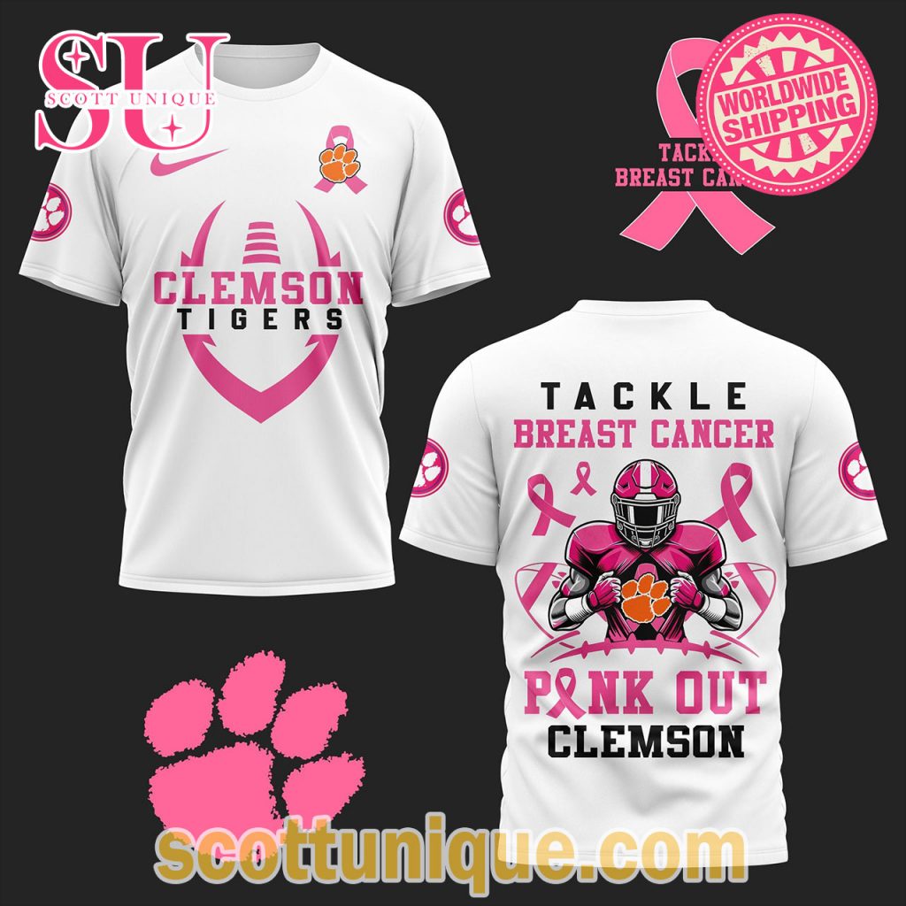 Clemson Tigers Tackle Breast Cancer Pink Out T Shirt Clemson Tigers Tackle Breast Cancer Pink Out T Shirt