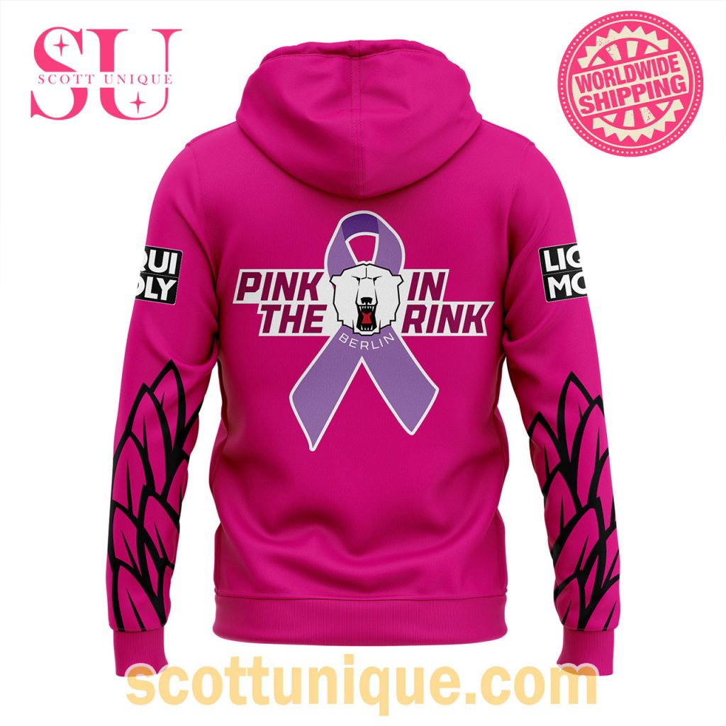 Eisbären Berlin 2024 Breast Cancer Awareness Pink Hoodie Eisbären Berlin 2024 Breast Cancer Awareness Pink Hoodie