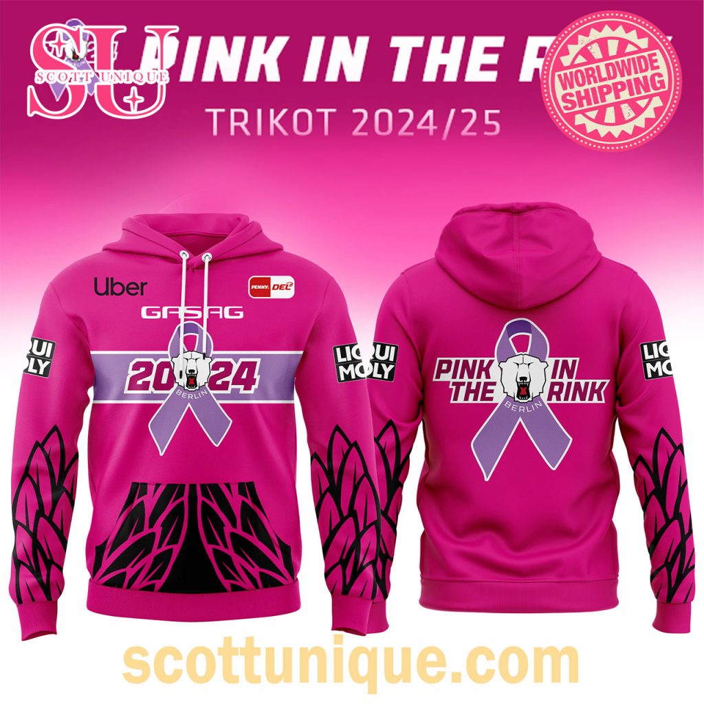 Eisbären Berlin 2024 Breast Cancer Awareness Pink Hoodie1 Eisbären Berlin 2024 Breast Cancer Awareness Pink Hoodie1