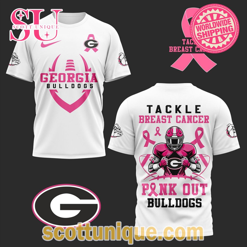 Georgia Bulldogs Tackle Breast Cancer Pink Out T Shirt Georgia Bulldogs Tackle Breast Cancer Pink Out T Shirt