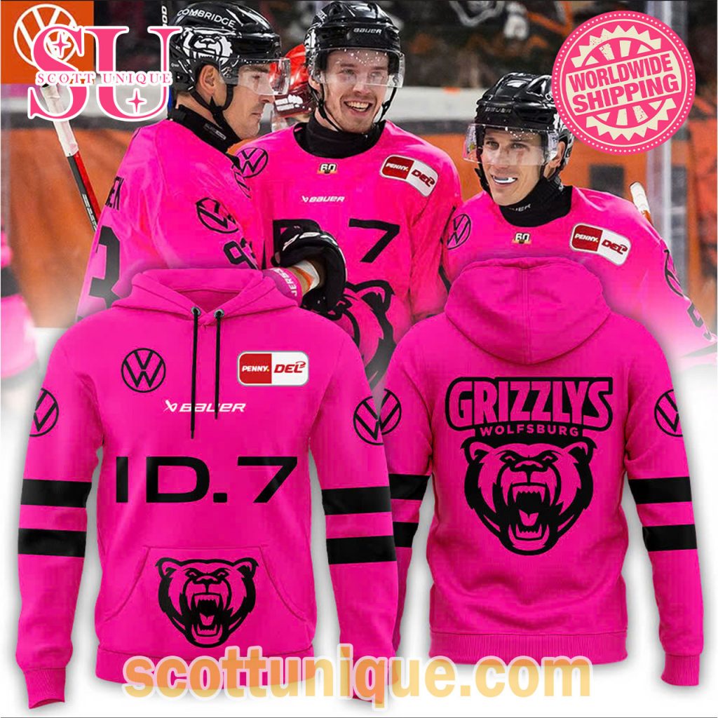 Grizzlys Wolfsburg New Pink Hoodie Grizzlys Wolfsburg New Pink Hoodie