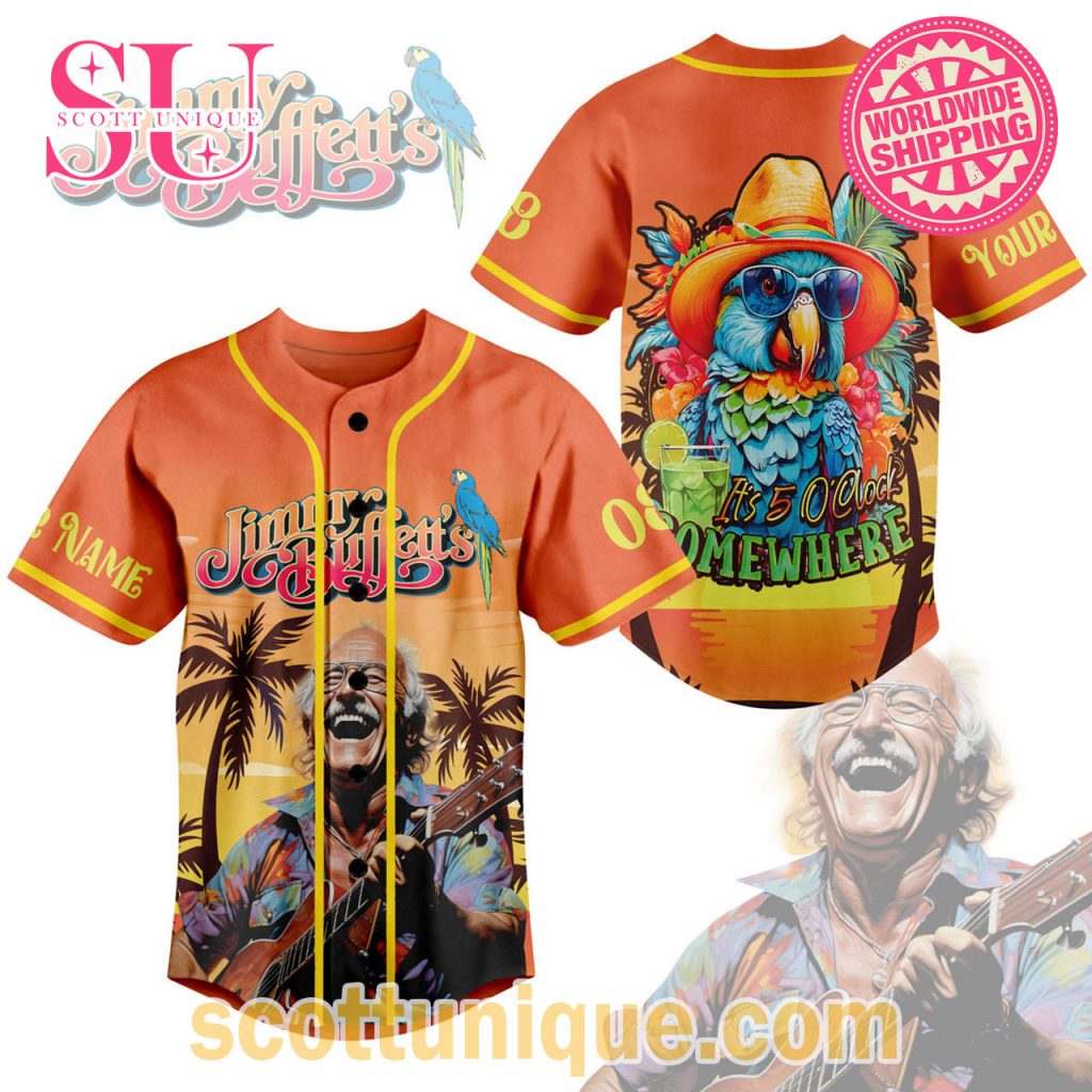 Jimmy Buffett Margaritaville Sun Set Baseball Jersey Jimmy Buffett Margaritaville Sun Set Baseball Jersey
