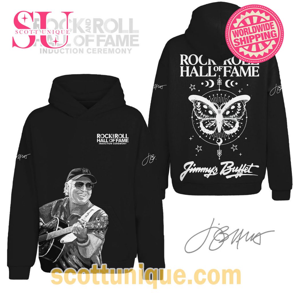 Jimmy Buffett Rock & Roll Hall Of Fame Induction Black Hoodie