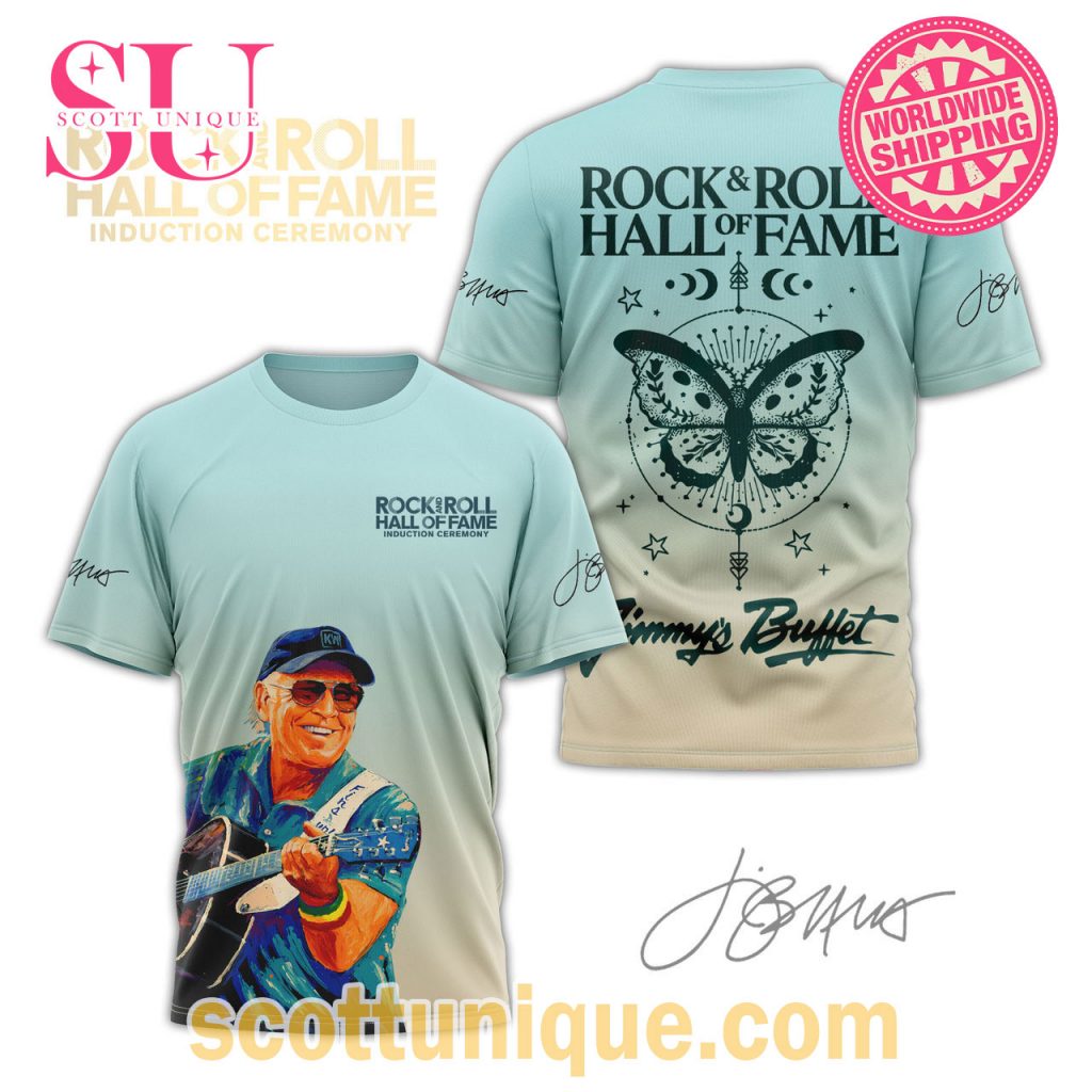 Jimmy Buffett Rock & Roll Hall Of Fame Induction Ocean T Shirt Jimmy Buffett Rock & Roll Hall Of Fame Induction Ocean T Shirt