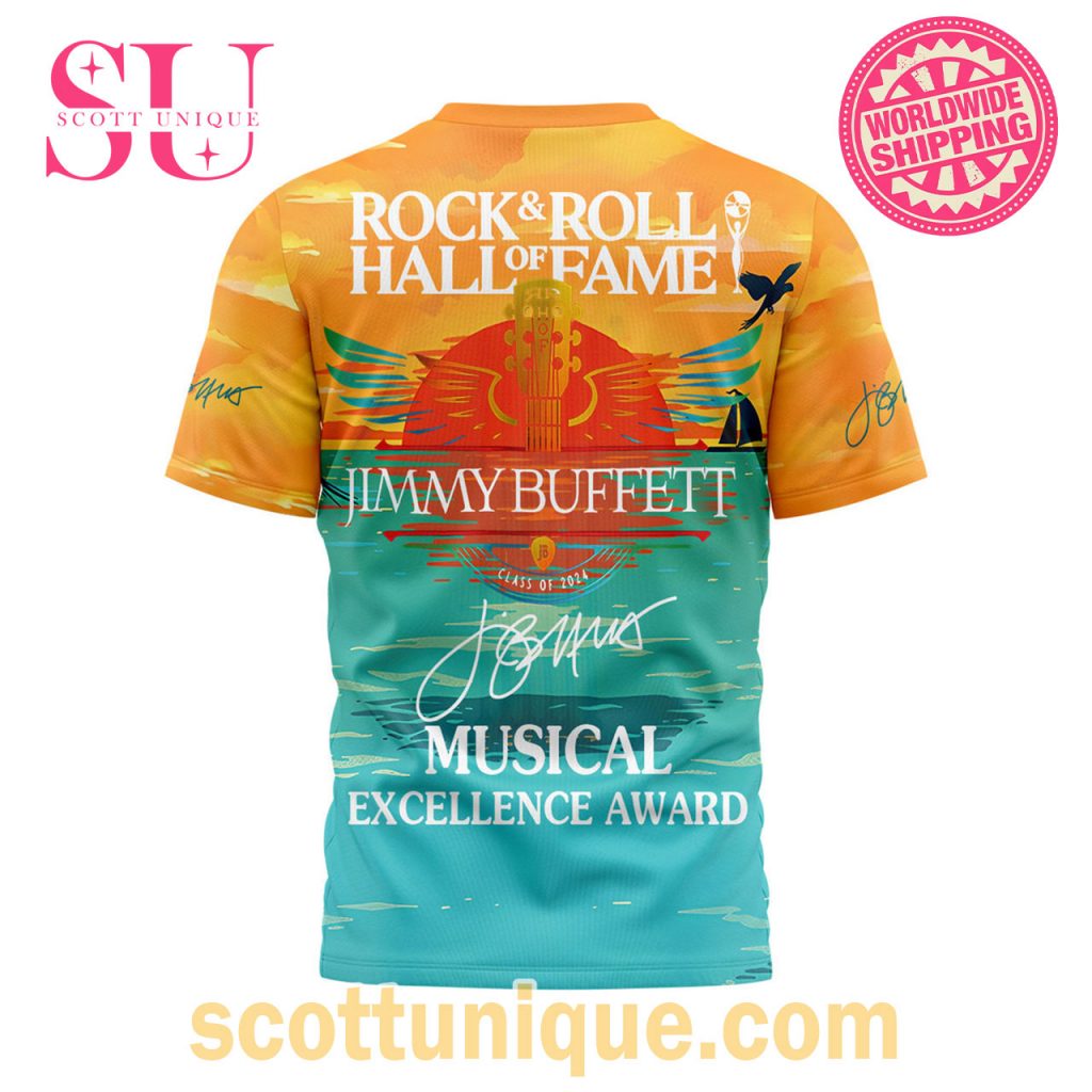 Jimmy Buffett Rock & Roll Musical Excellence Award T Shirt2 Jimmy Buffett Rock & Roll Musical Excellence Award T Shirt2