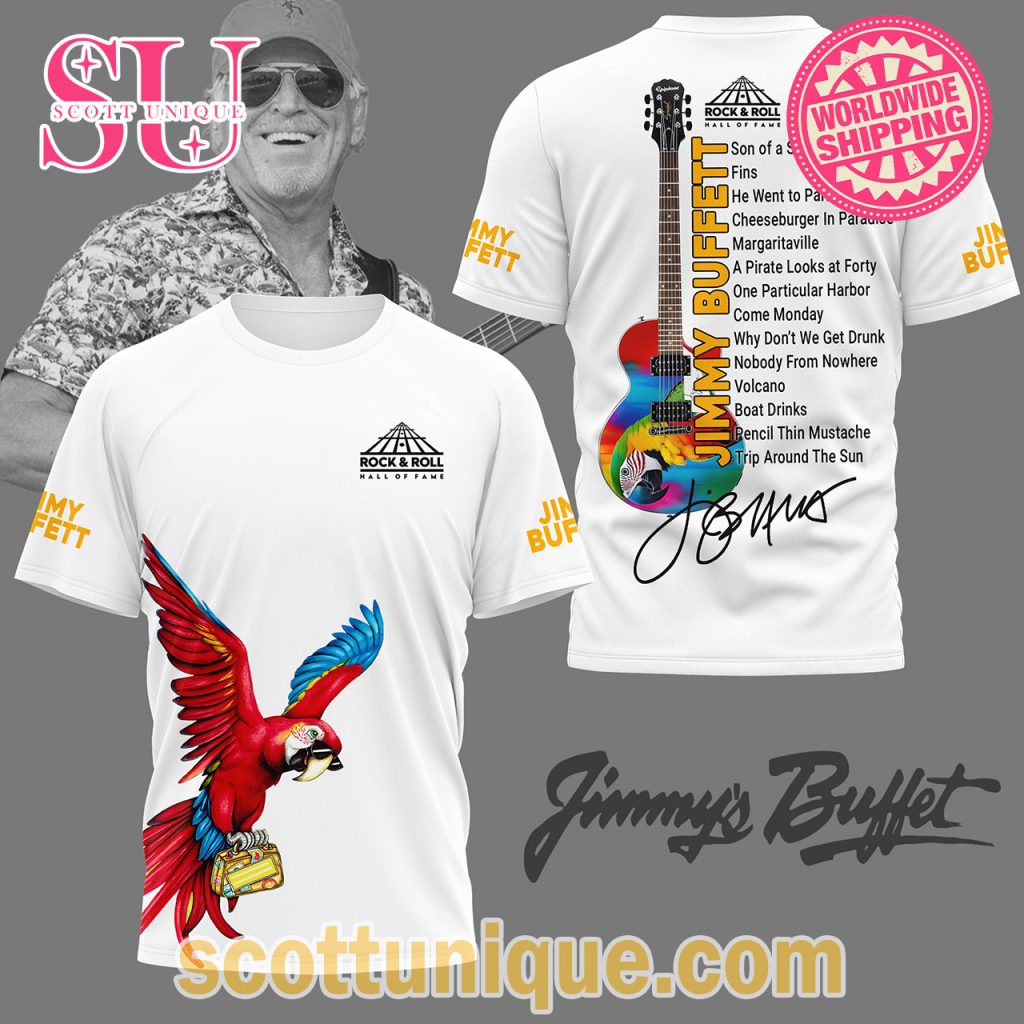 Jimmy Buffett Rock & Roll Premium White T Shirt1 Jimmy Buffett Rock & Roll Premium White T Shirt1