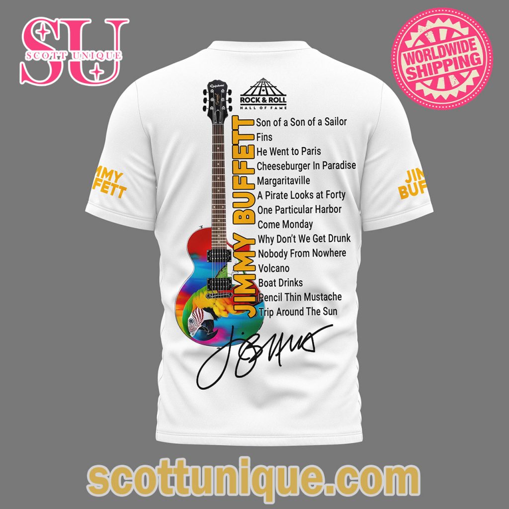 Jimmy Buffett Rock & Roll Premium White T Shirt2 Jimmy Buffett Rock & Roll Premium White T Shirt2