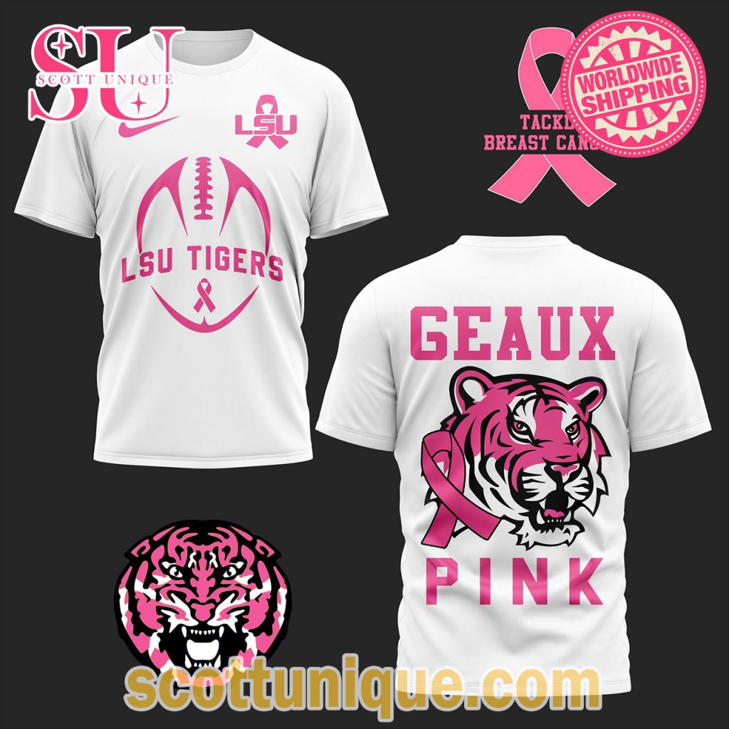 LSU Tiger Pink Tackle Breast Cancer T Shirt LSU Tiger Pink Tackle Breast Cancer T Shirt