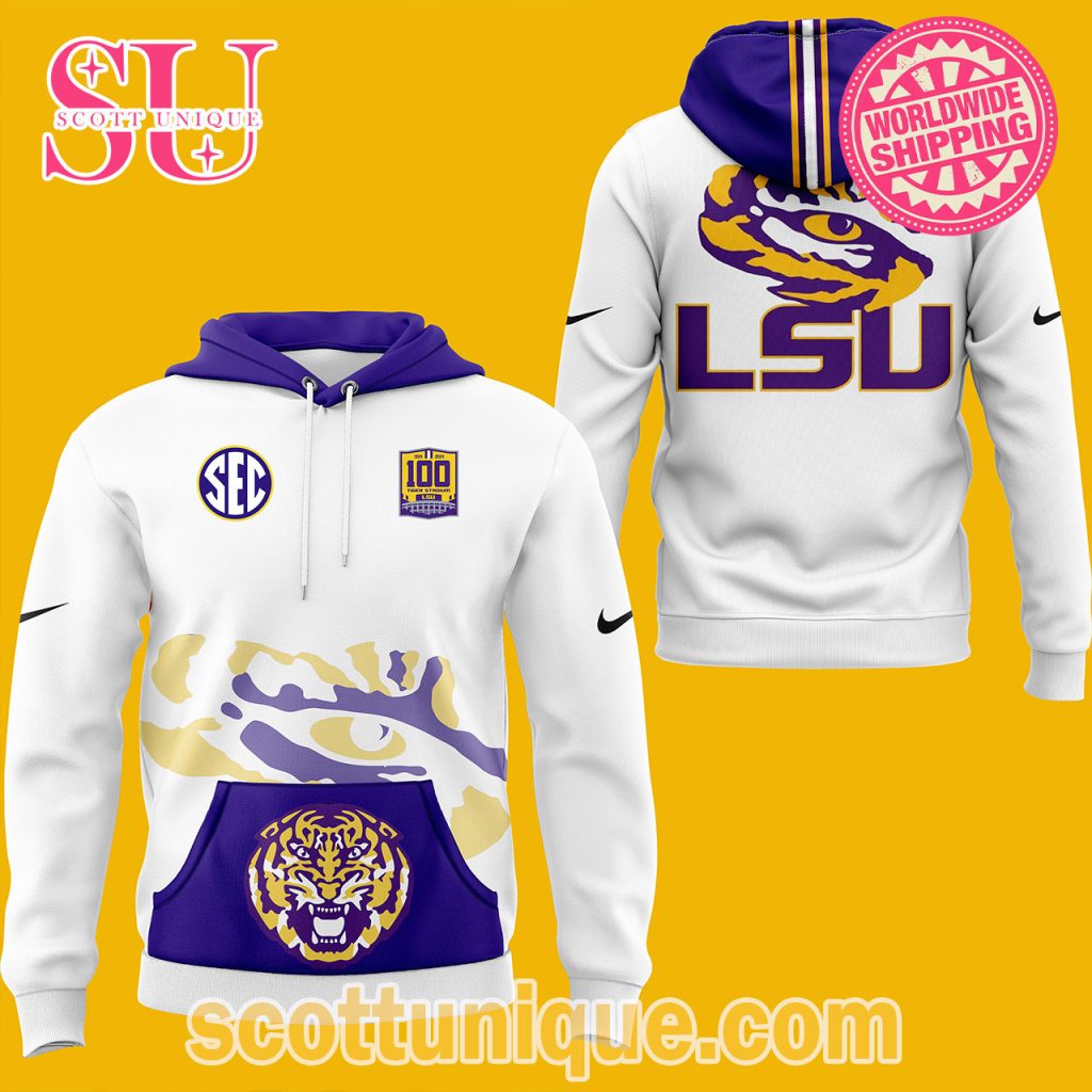 LSU Tigers 100 Years in Tiger Stadium Scratch Hoodie2 LSU Tigers 100 Years in Tiger Stadium Scratch Hoodie2