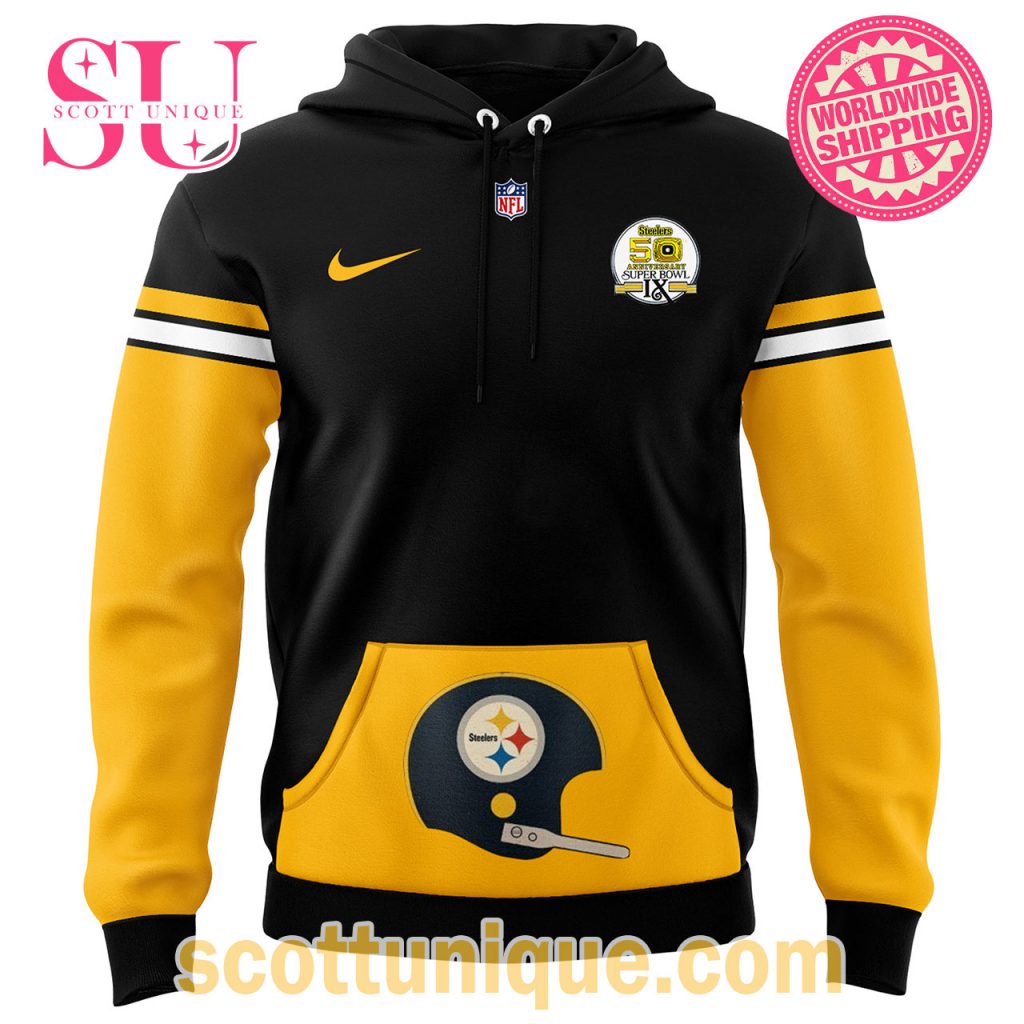 Pittsburgh Steelers Throwback 50th Anniversary Super Bowl Hoodie2 Pittsburgh Steelers Throwback 50th Anniversary Super Bowl Hoodie2