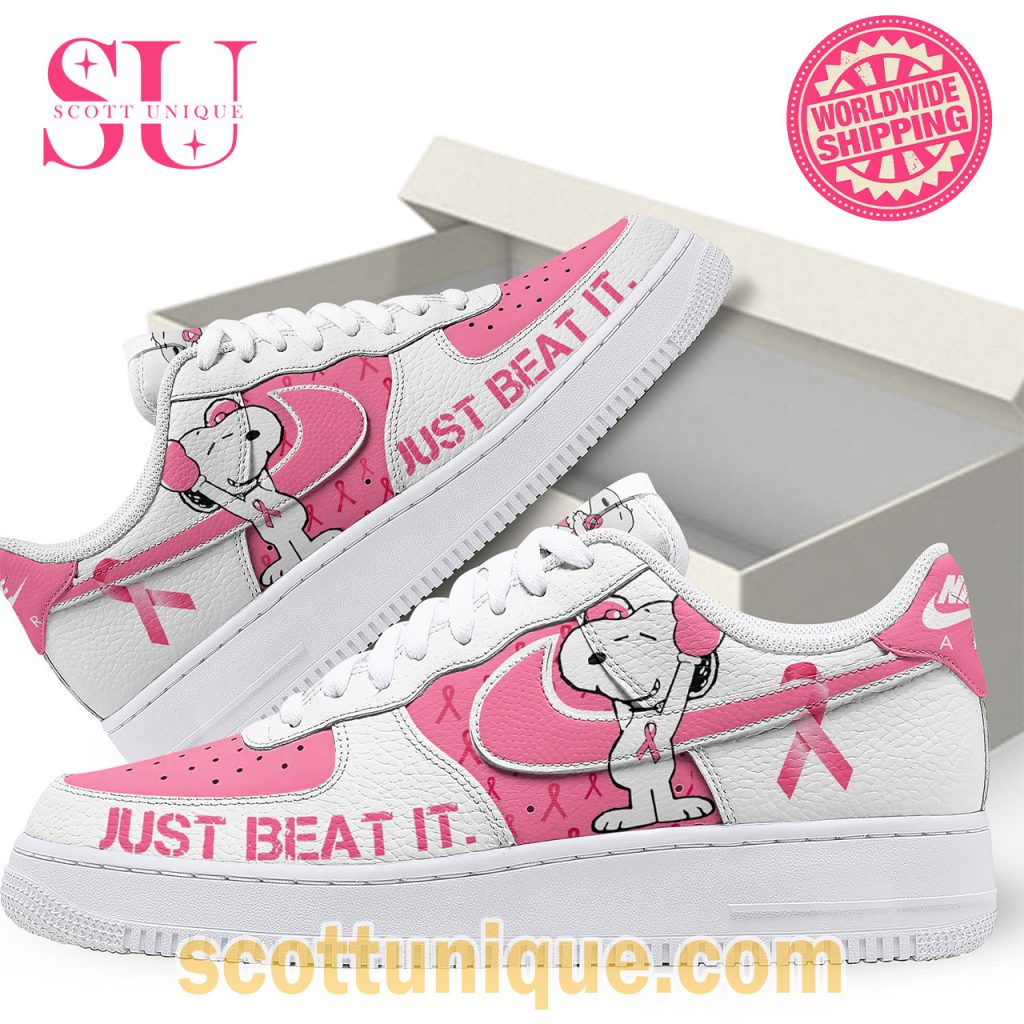 Snoopy x Breast Cancer Just Beat It Air Force Shoes Snoopy x Breast Cancer Just Beat It Air Force Shoes