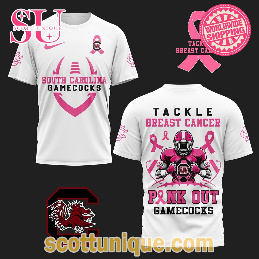 South Carolina Gamecooks Tackle Breast Cancer Pink Out T Shirt South Carolina Gamecooks Tackle Breast Cancer Pink Out T Shirt