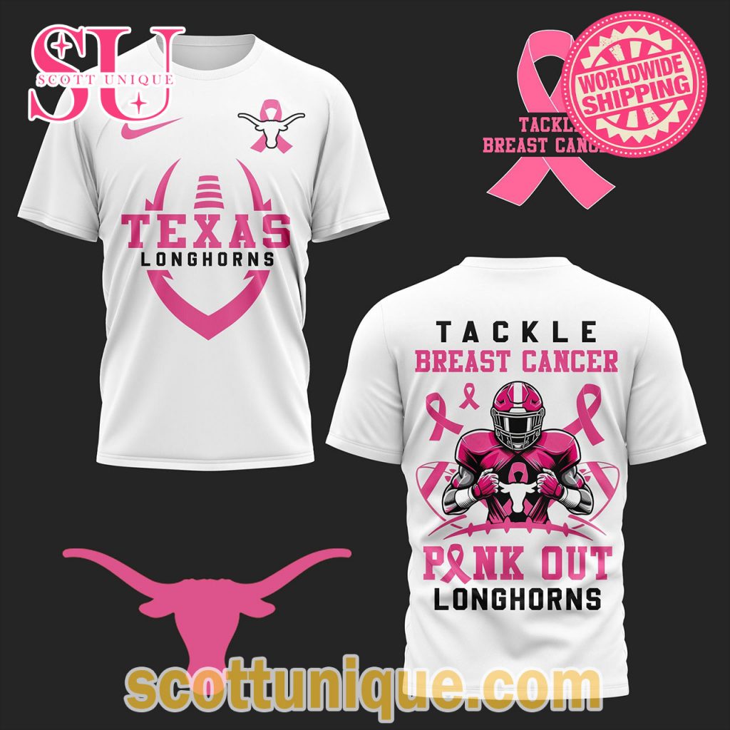 Texas Longhorns Tackle Breast Cancer Pink Out T Shirt Texas Longhorns Tackle Breast Cancer Pink Out T Shirt