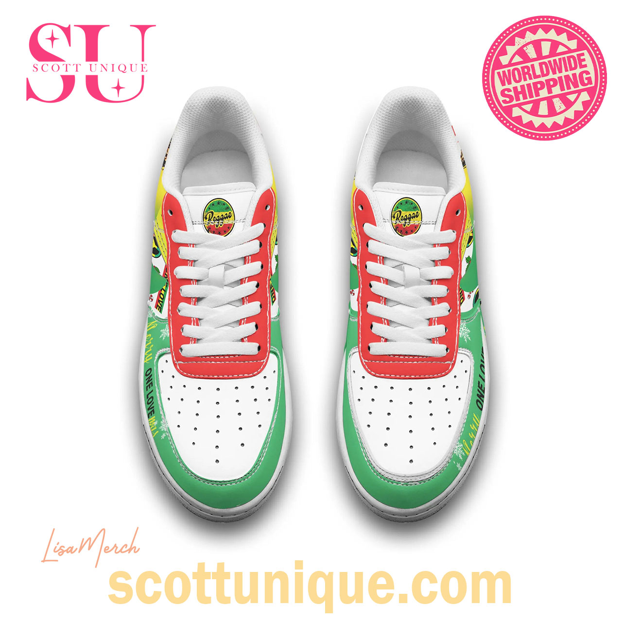 Bob Marley ”Merry Onelovemas” Hippie Air Force Shoes
