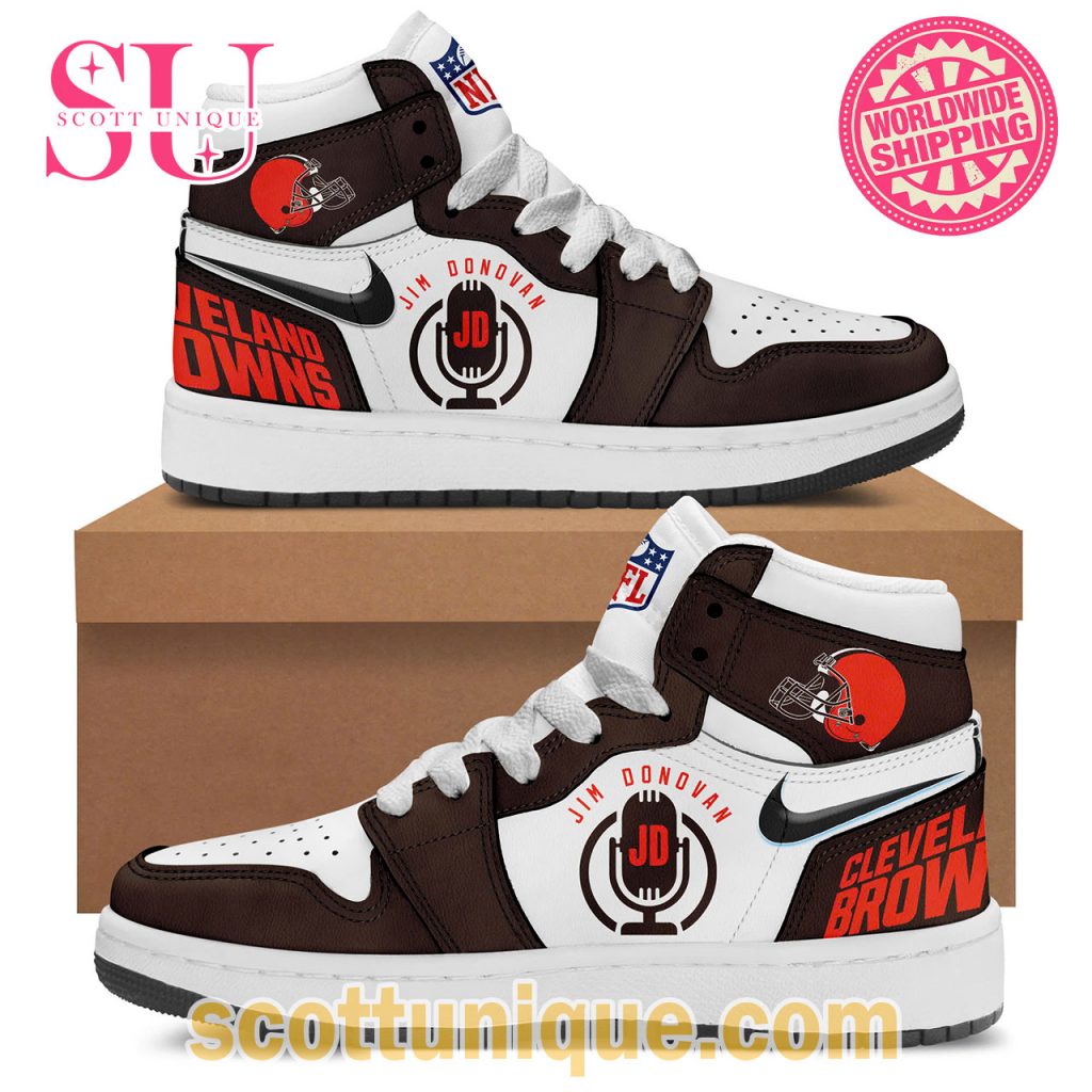 Cleveland Browns Jim Donovan Voice Nike Air Jordan 1 Shoes Cleveland Browns Jim Donovan Voice Nike Air Jordan 1 Shoes