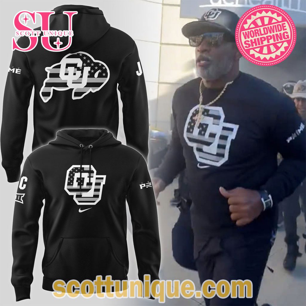 Colorado Buffaloes American Veterans 2024 Black Hoodie Colorado Buffaloes American Veterans 2024 Black Hoodie