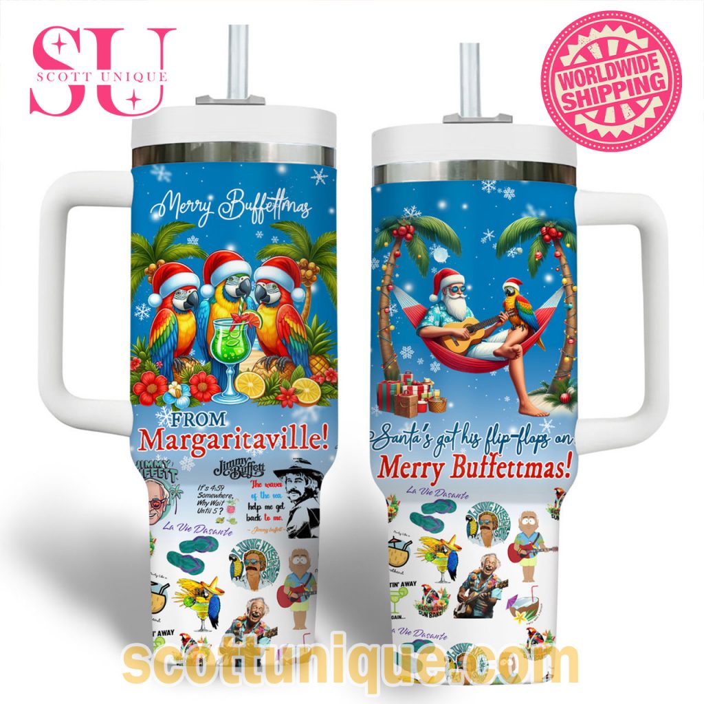 Jimmy Buffett Merry Buffettmas From Margaritaville Stanley Tumbler1 Jimmy Buffett Merry Buffettmas From Margaritaville Stanley Tumbler1