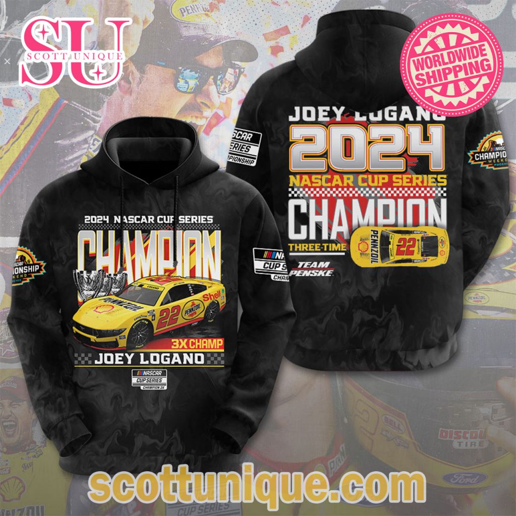 Joey Logano Champion 2024 Nascar Cup Series Hoodie Joey Logano Champion 2024 Nascar Cup Series Hoodie
