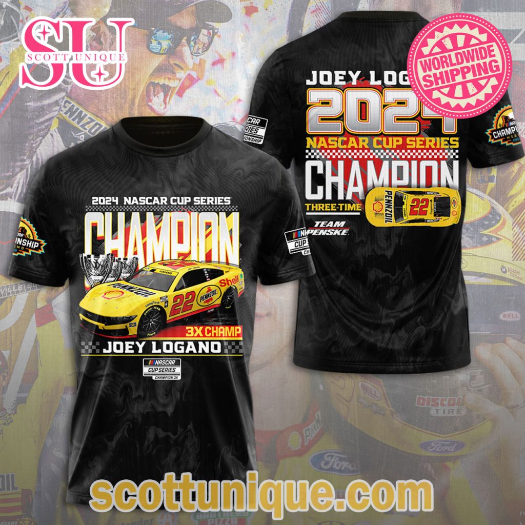 Joey Logano Champion 2024 Nascar Cup Series T shirt Joey Logano Champion 2024 Nascar Cup Series T shirt