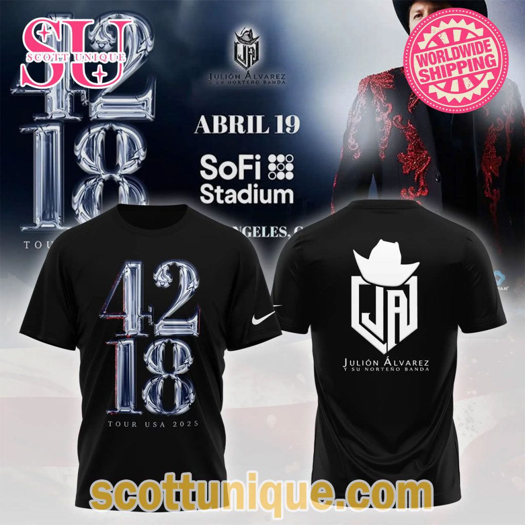 Julion Alvarez New Tour Merch 2024 Black T Shirt Julion Alvarez New Tour Merch 2024 Black T Shirt