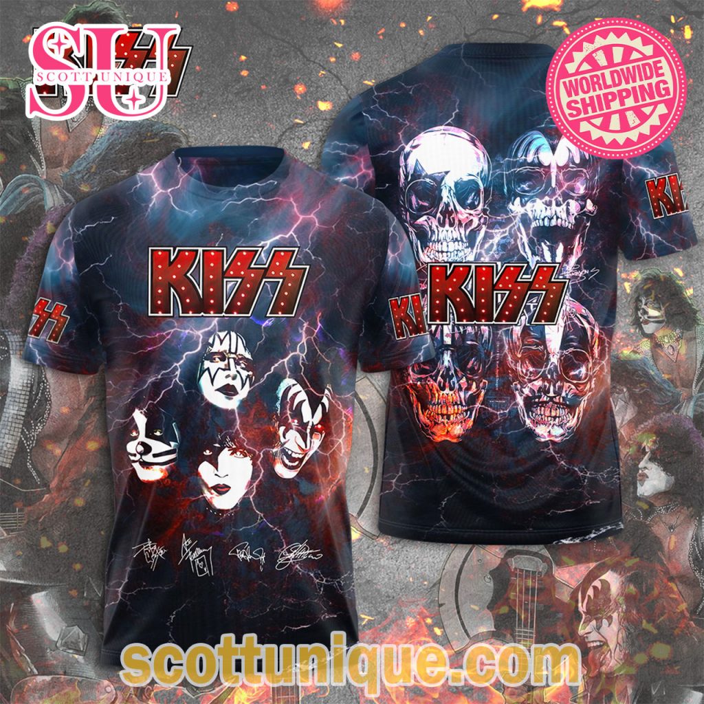 KISS Band Rock Abstract Thunder Art T Shirt KISS Band Rock Abstract Thunder Art T Shirt