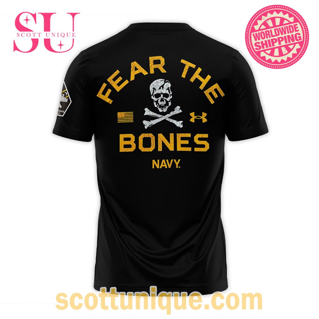 Rivalry Fear The Bones Armour Black Navy Midshipmen 2024 T Shirt Rivalry Fear The Bones Armour Black Navy Midshipmen 2024 T Shirt