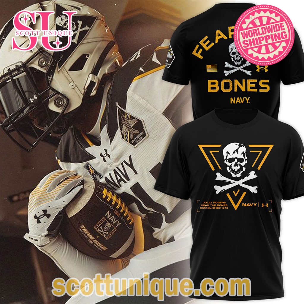 Rivalry Fear The Bones Armour Black Navy Midshipmen 2024 T Shirt2 Rivalry Fear The Bones Armour Black Navy Midshipmen 2024 T Shirt2