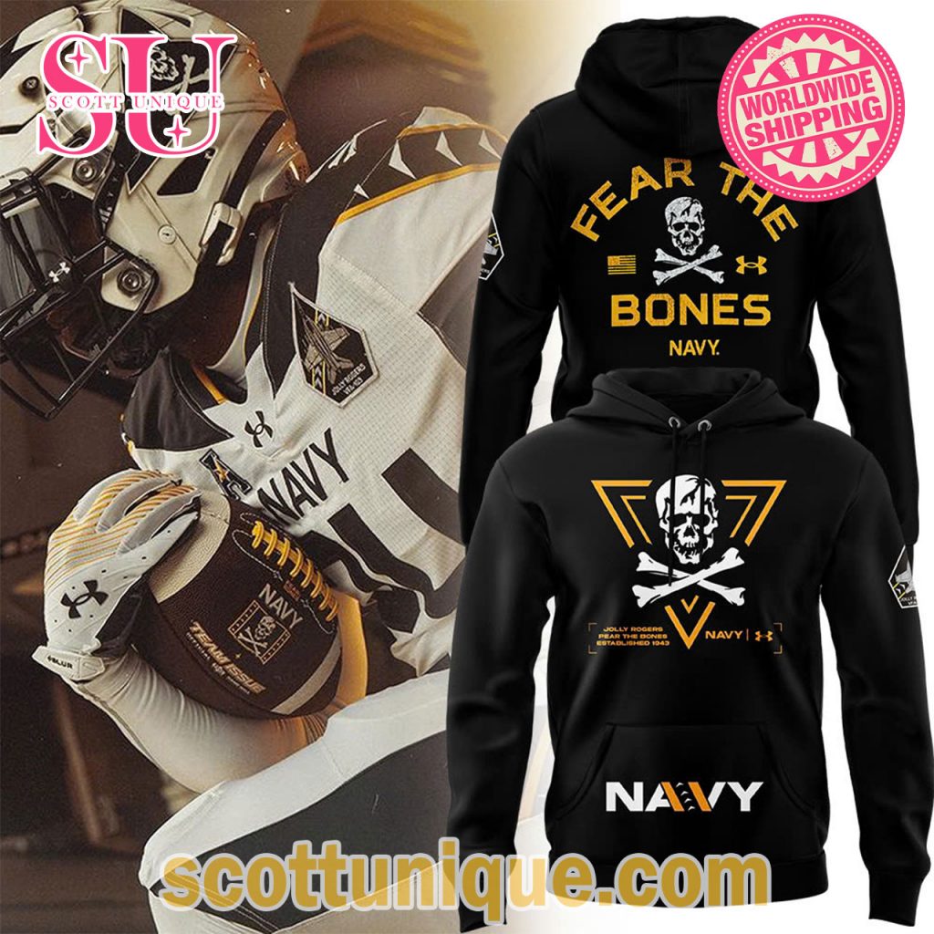 Rivalry Fear The Bones Under Armour Black Navy Midshipmen 2024 Hoodie Rivalry Fear The Bones Under Armour Black Navy Midshipmen 2024 Hoodie