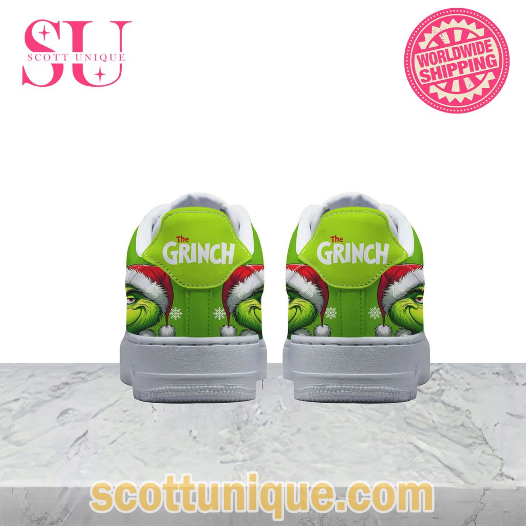 Team Grinch Merry Christmas Green Nike Air Force Shoes3 Team Grinch Merry Christmas Green Nike Air Force Shoes3