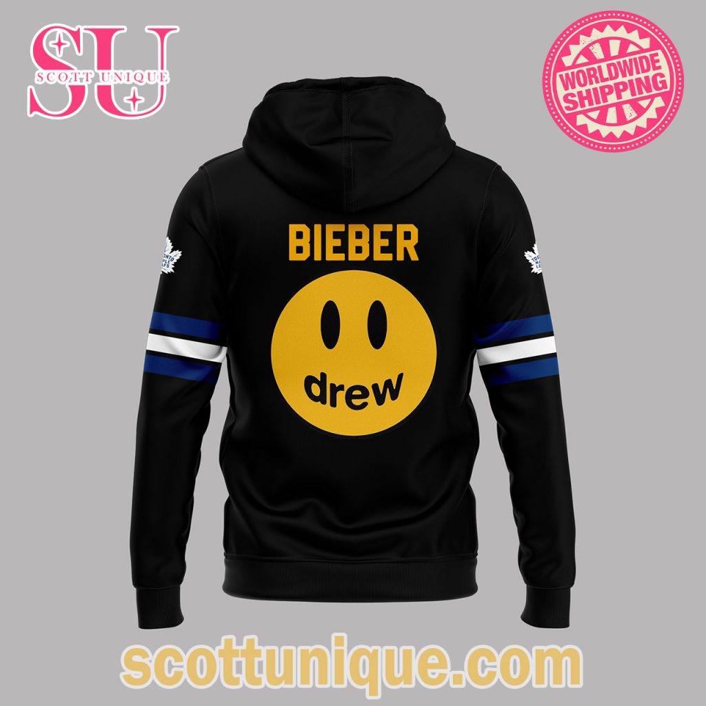 Toronto Maple Leafs 2024 NHL Justin Bieber Drew Black Hoodie1 Toronto Maple Leafs 2024 NHL Justin Bieber Drew Black Hoodie1