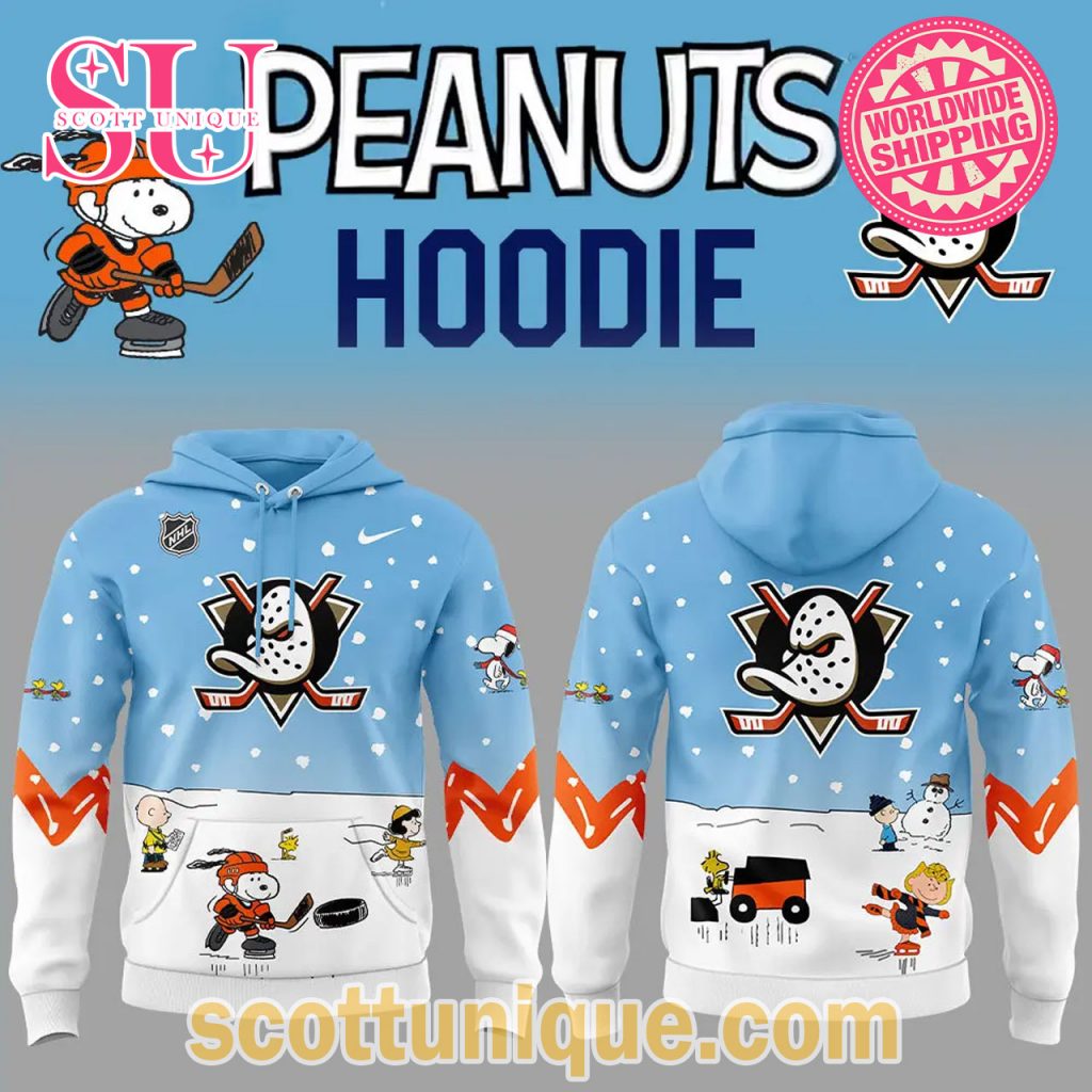 Anaheim Ducks Peanuts & Snoopy Night Christmas Hoodie