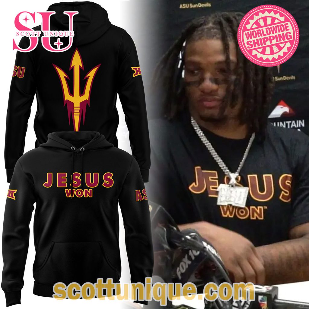 Arizona State Sun Devils Jesus Won 2024 Black Hoodie Arizona State Sun Devils Jesus Won 2024 Black Hoodie