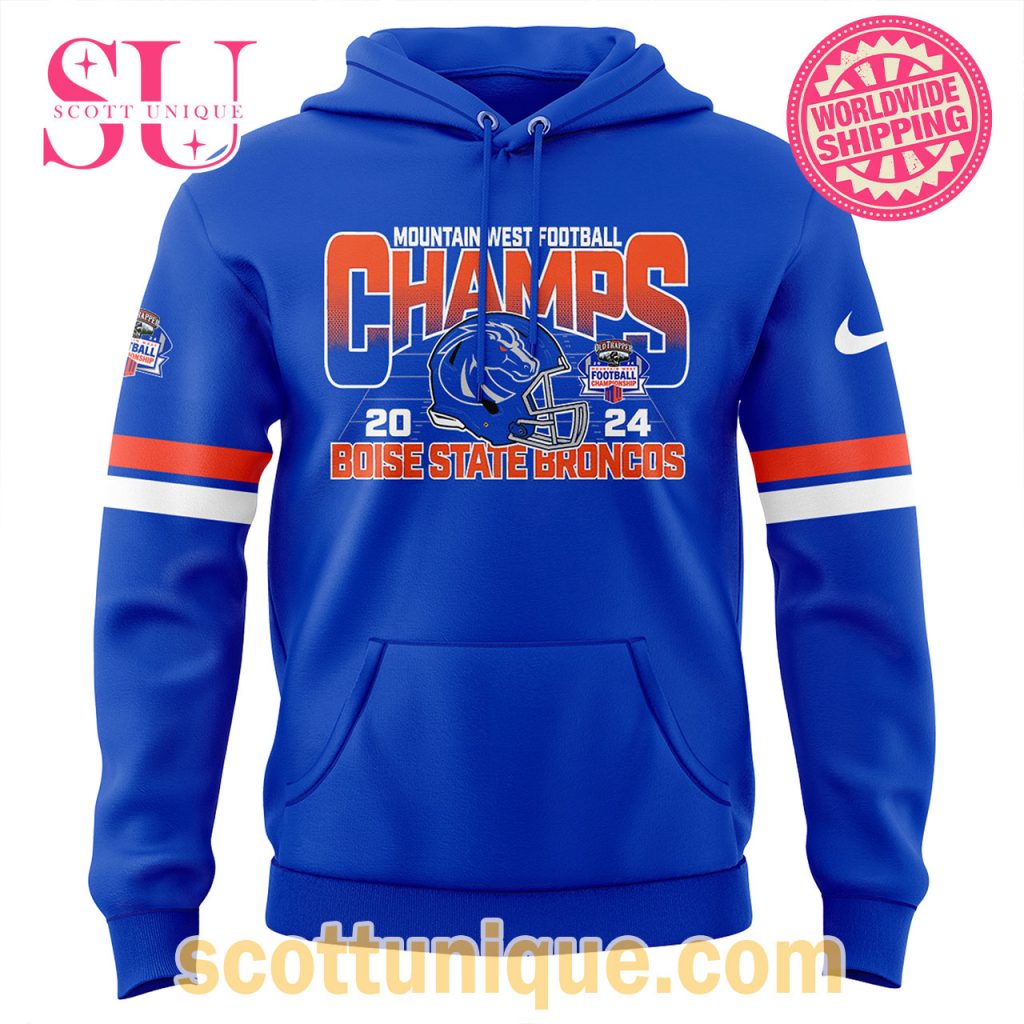 Boise State Mountain West Football Champions 2024 Blue Hoodie1 Boise State Mountain West Football Champions 2024 Blue Hoodie1