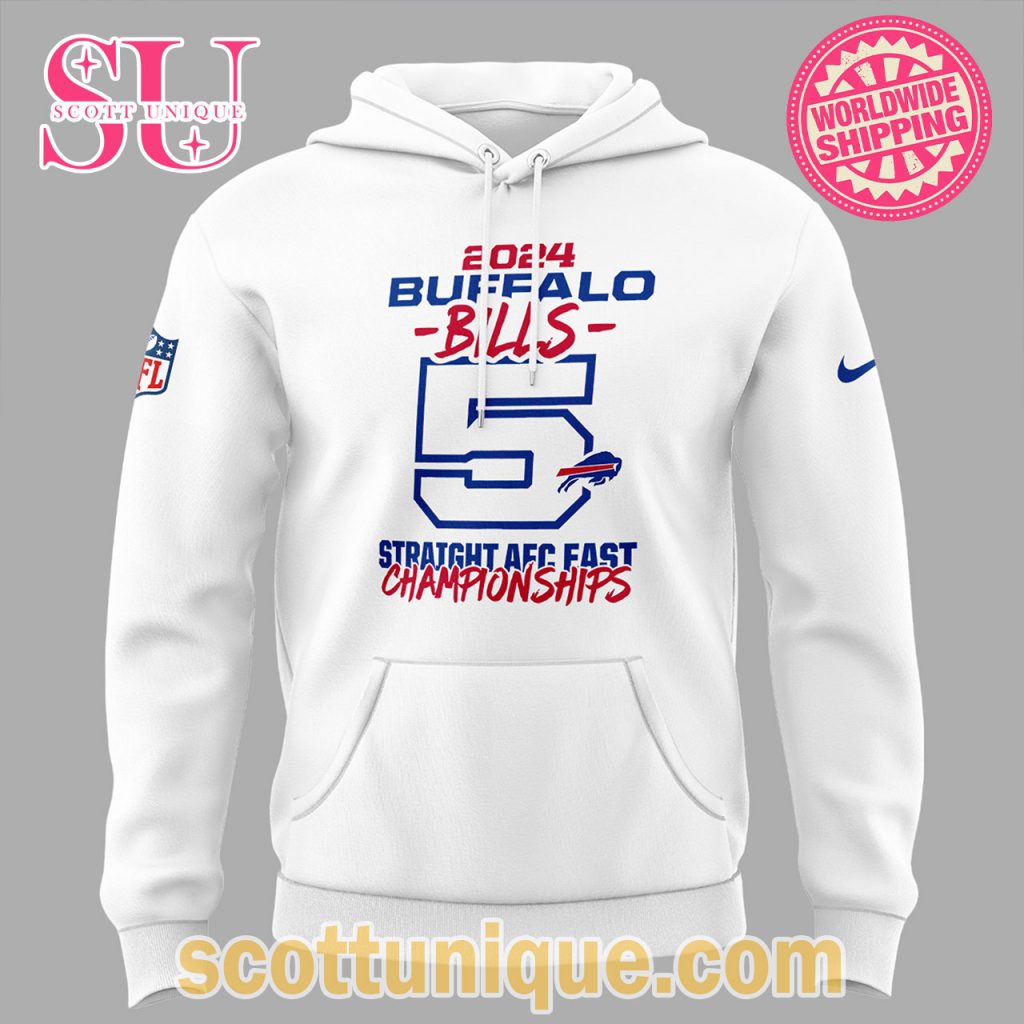 Buffalo Bills AFC EAST Champions 2024 White Hoodie1 Buffalo Bills AFC EAST Champions 2024 White Hoodie1