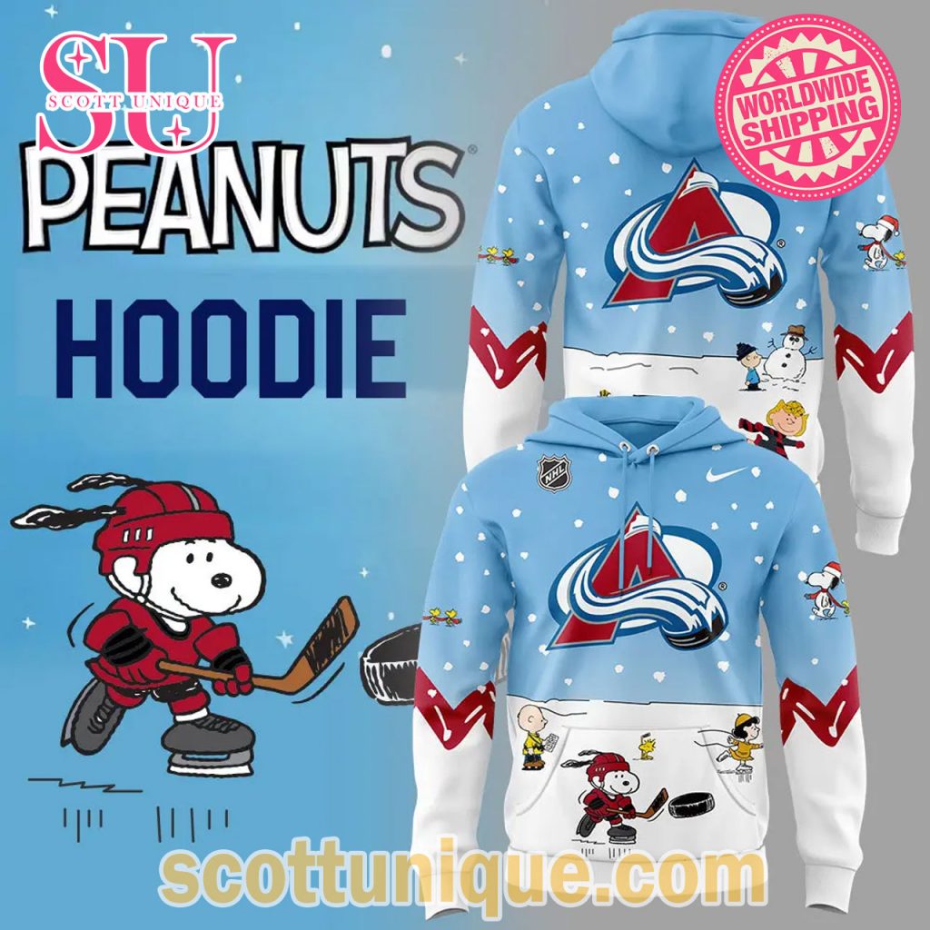 Colorado Avalanche Peanuts & Snoopy Night Christmas Hoodie