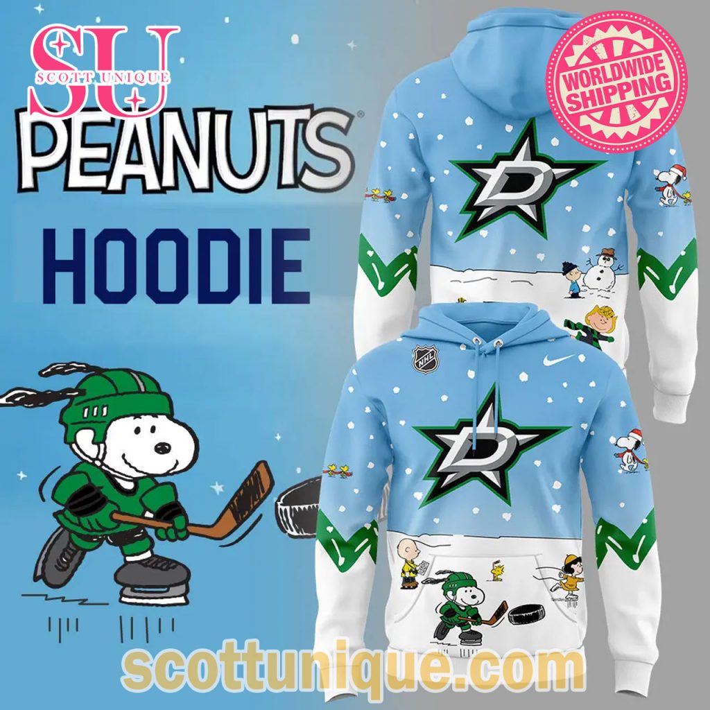 Dallas Stars Peanuts & Snoopy Night Christmas Hoodie