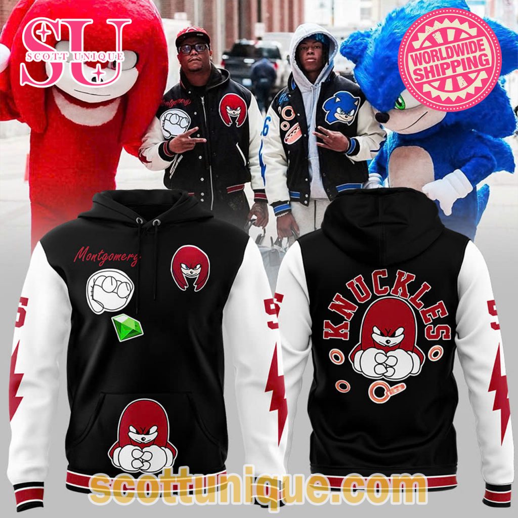 Detroit Lions Collab Sonic and Knuckles Limited Edition Red Hoodie