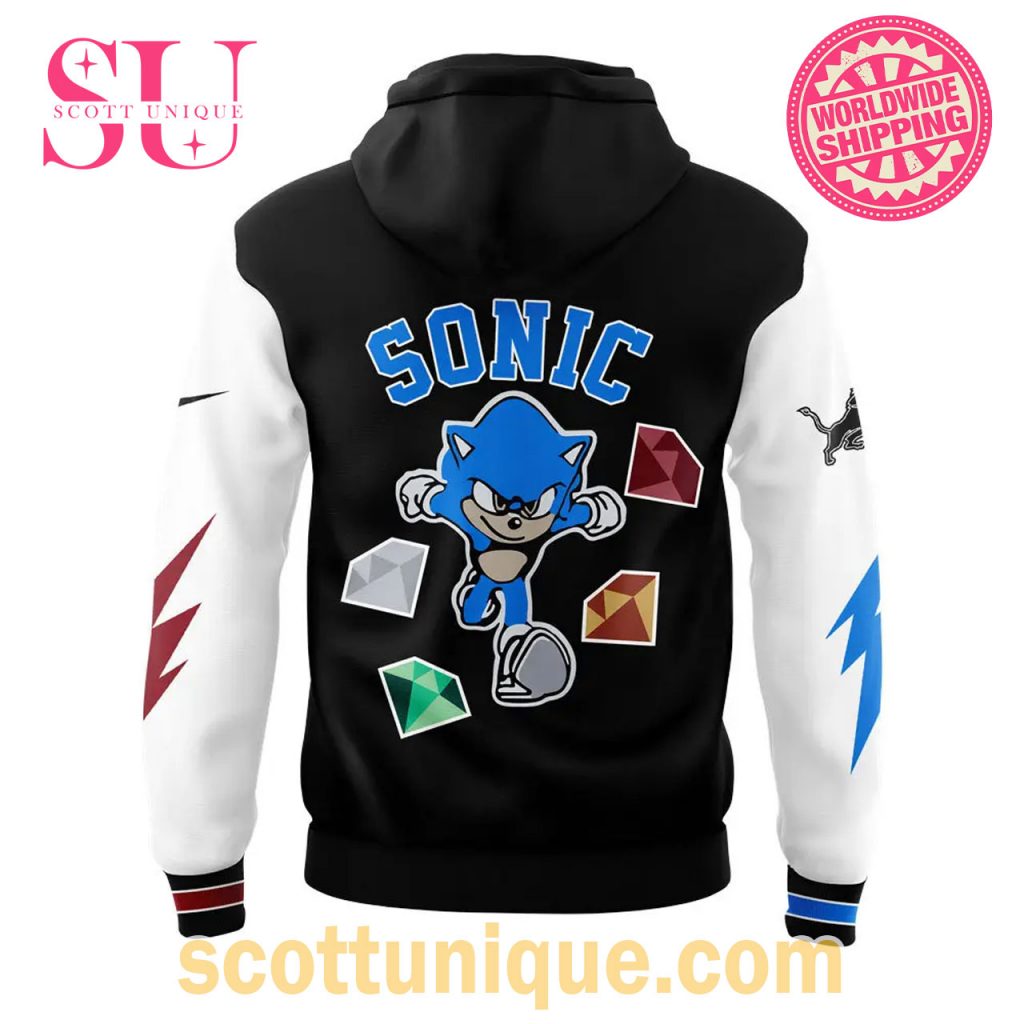 Detroit Lions x Sonic and Knuckles Nike Blue Hoodie1