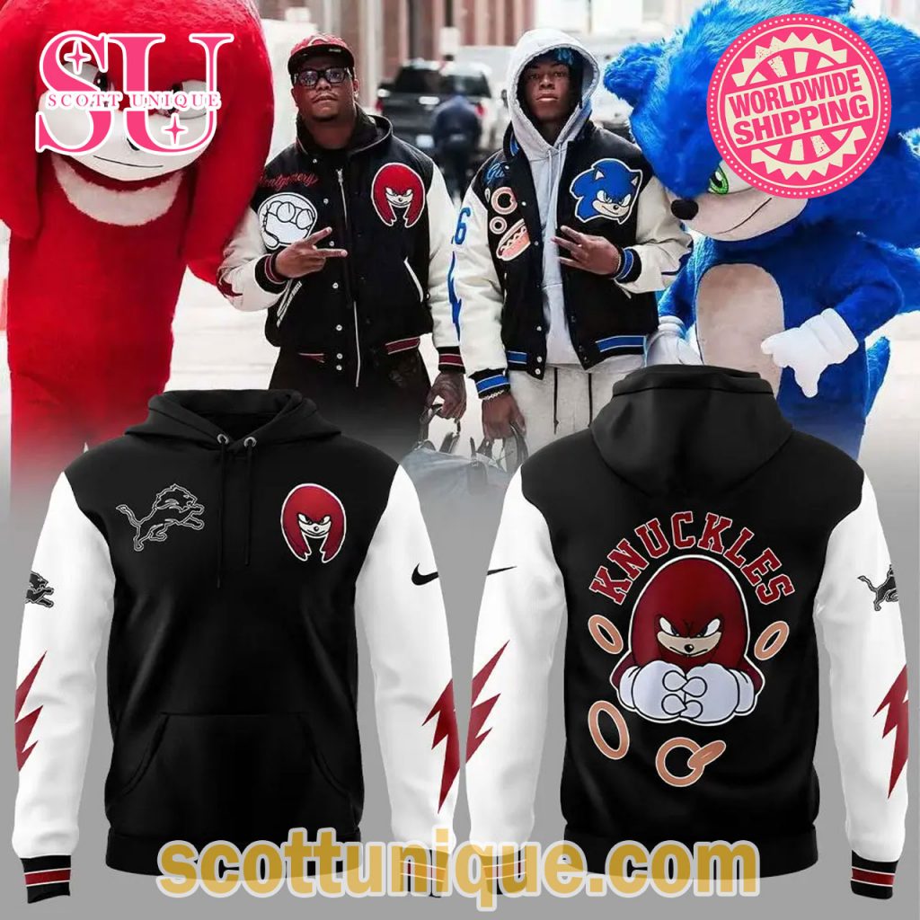 Detroit Lions x Sonic and Knuckles Nike Red Hoodie