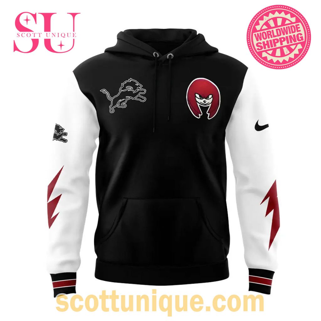 Detroit Lions x Sonic and Knuckles Nike Red Hoodie2