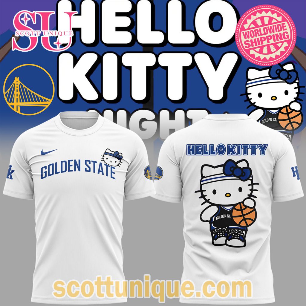 Golden State Warriors x Hello Kitty Night 2024 White T Shirt Golden State Warriors x Hello Kitty Night 2024 White T Shirt