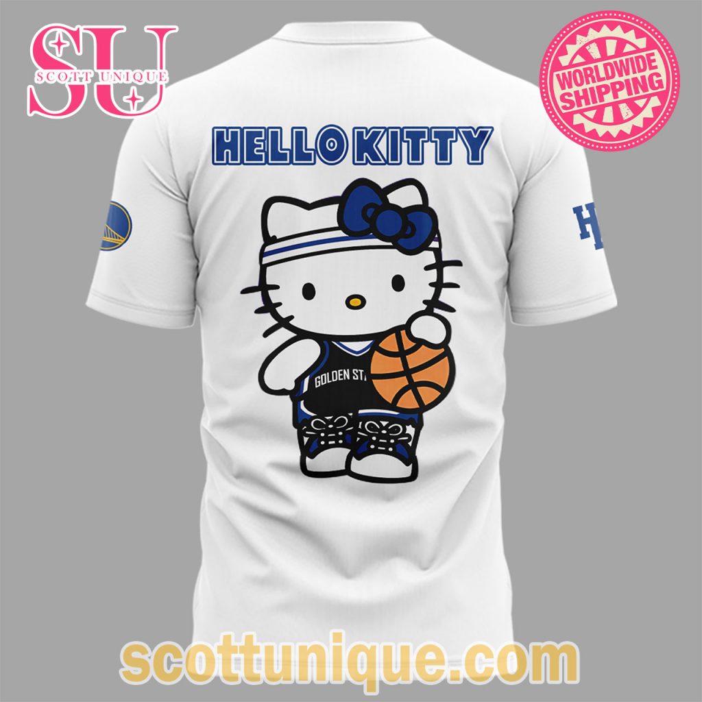 Golden State Warriors x Hello Kitty Night 2024 White T Shirt2 Golden State Warriors x Hello Kitty Night 2024 White T Shirt2