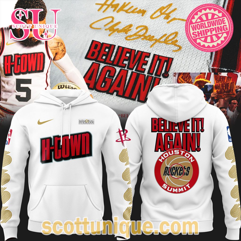 Houston Rockets H Town City Edition 2024 White Hoodie