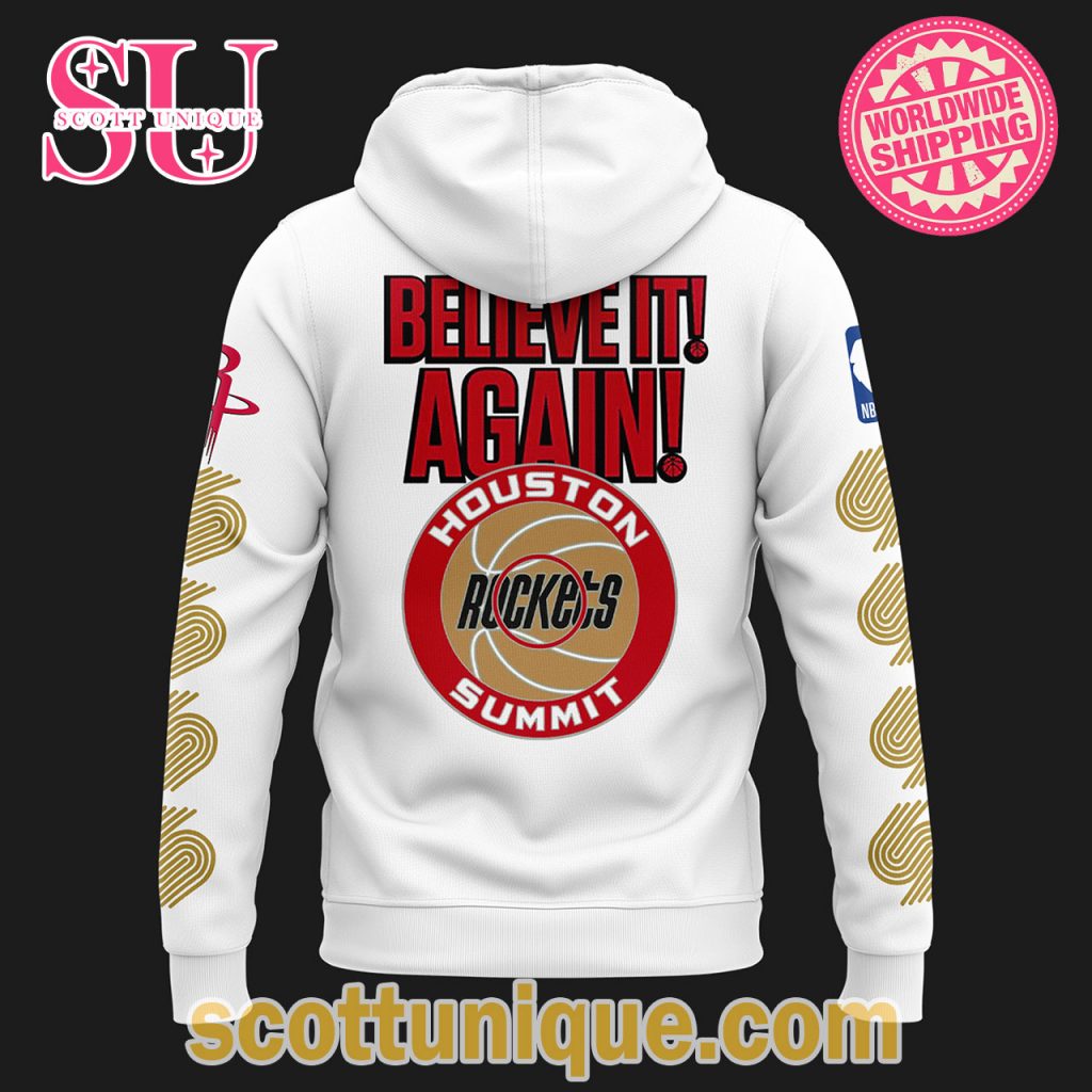 Houston Rockets H Town City Edition 2024 White Hoodie1