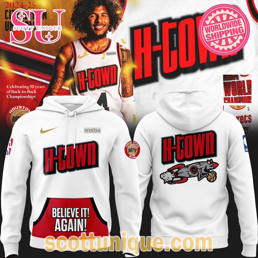 Houston Rockets H Town City Edition White Hoodie