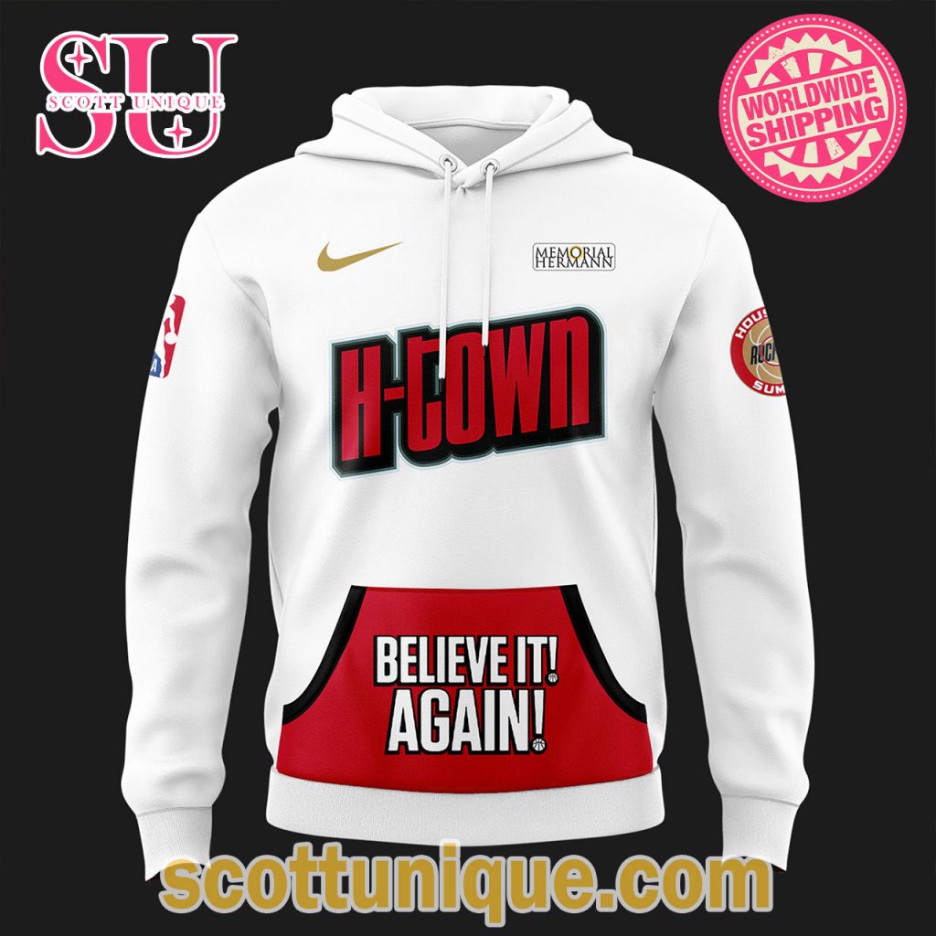 Houston Rockets H Town City Edition White Hoodie1