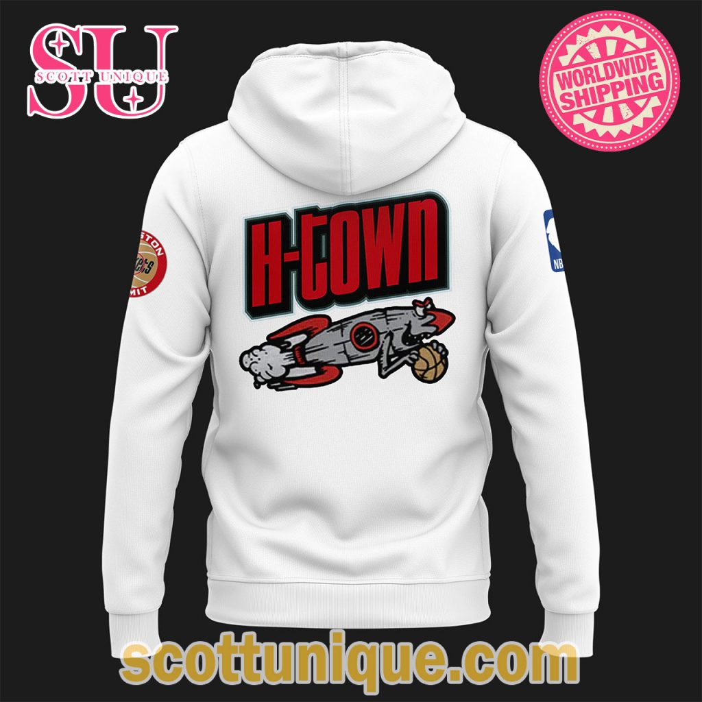 Houston Rockets H Town City Edition White Hoodie2