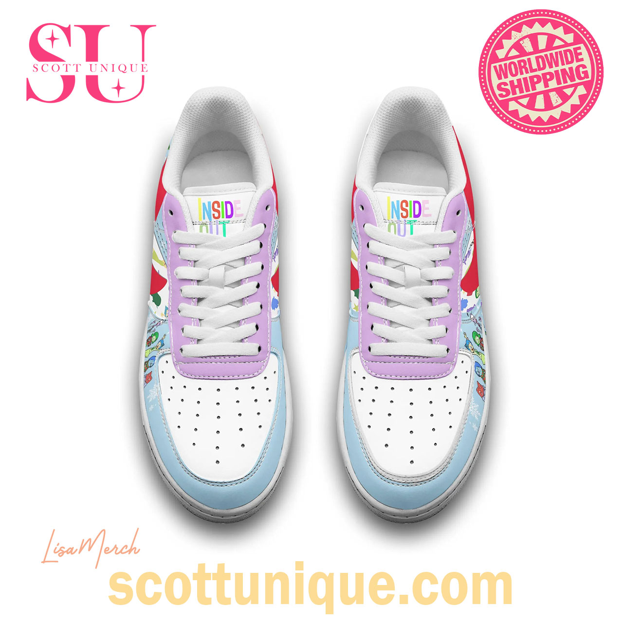 Inside Out Christmas Theme Nike Air Force 1 Shoes