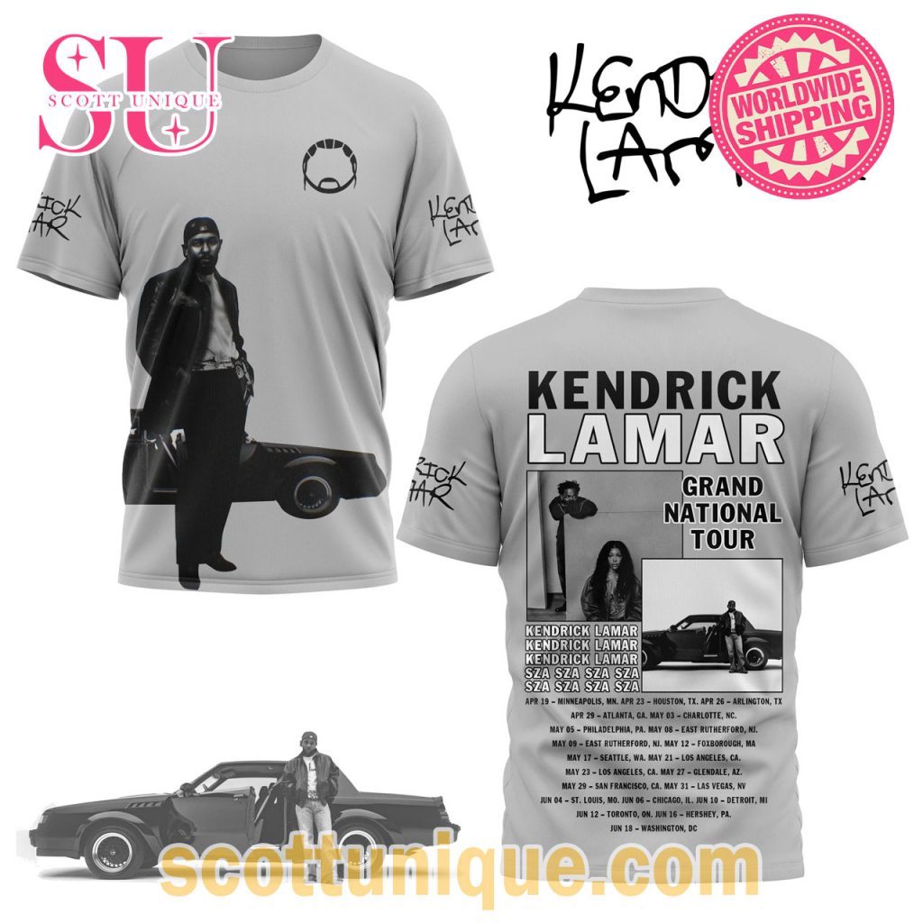 Kendrick Lamar x SZA Grand National Tour 2024 Grey T Shirt Kendrick Lamar x SZA Grand National Tour 2024 Grey T Shirt
